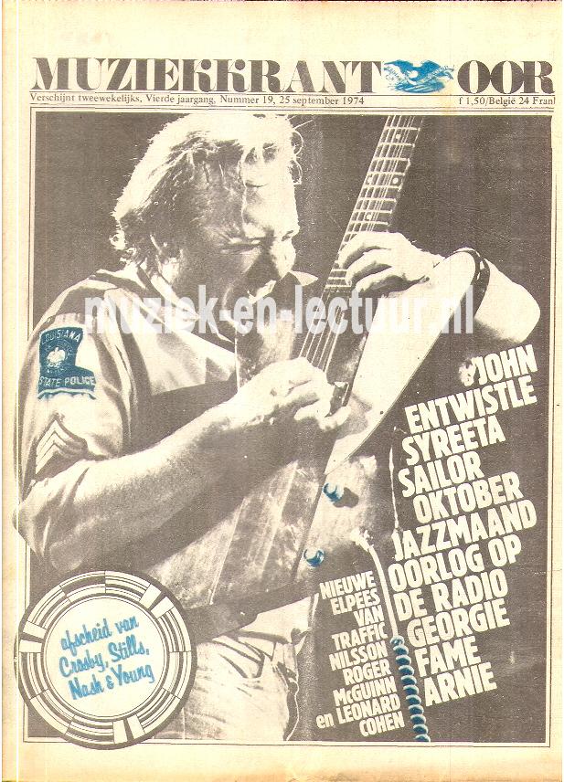 Muziekkrant Oor 1974 nr. 19